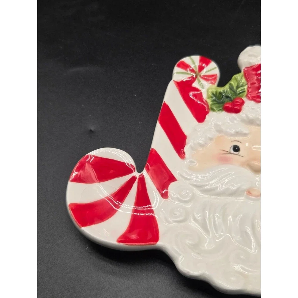 Fitz And Floyd Christmas Santa Jolly Snack Therapy Wall Hanging Tray 2009